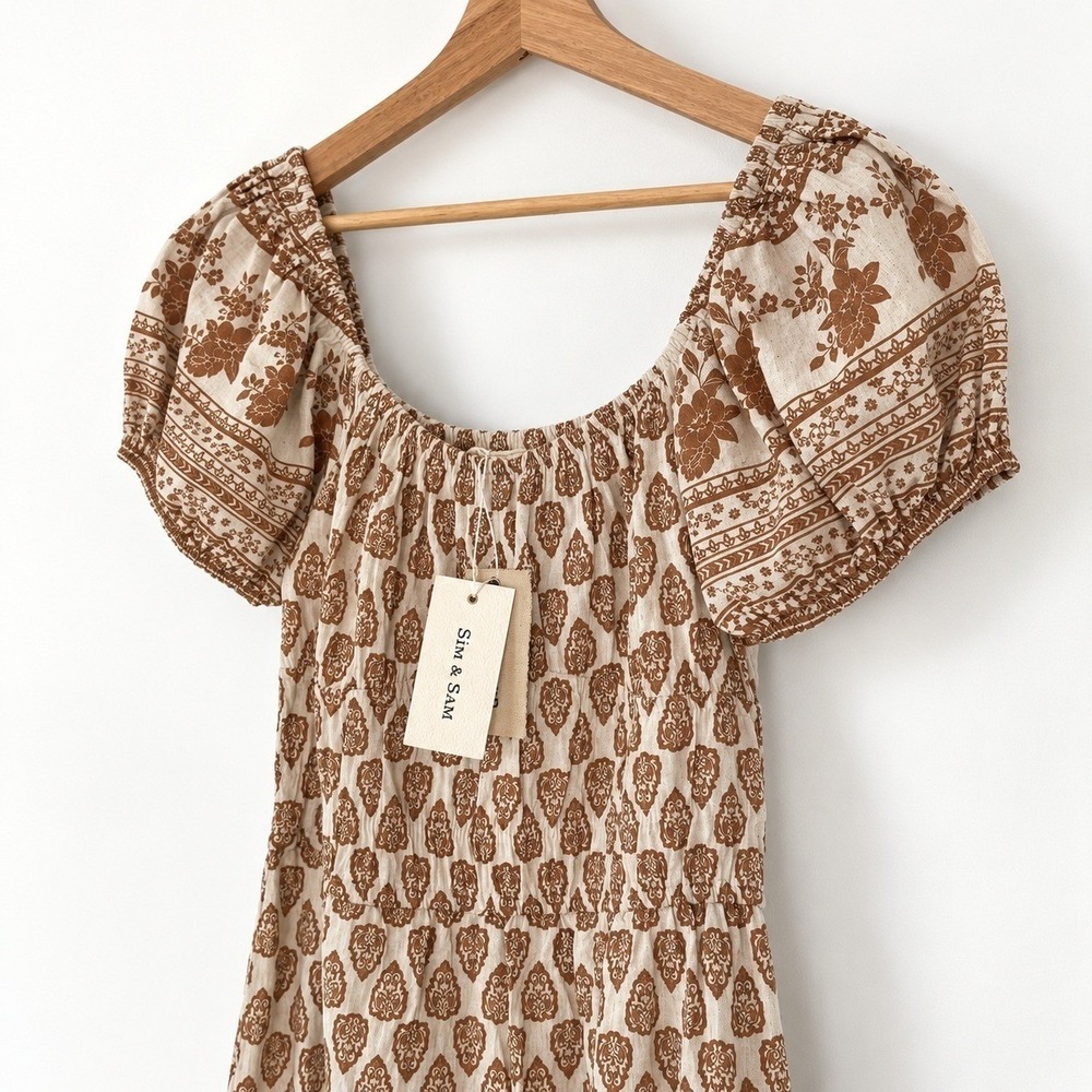 NWT Anthropologie Sim & Sam XL Maxi Dress Boho Chic Cottagecore Prairie Romantic - Picture 3 of 7